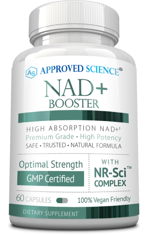 Bottle of Approved Science® NAD+ Booster