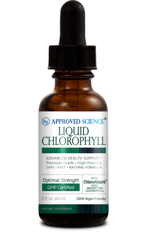 Bottle of Approved Science® Liquid Chlorophyll