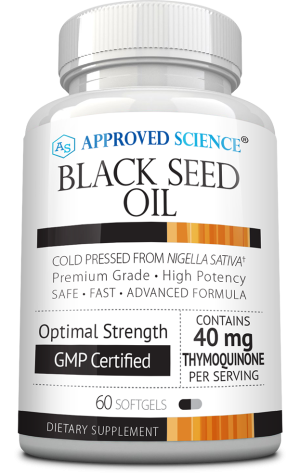 Bottle of Approved Science® Black Seed Oil