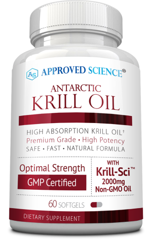 Bottle of Approved Science® Krill Oil