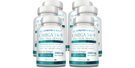 Approved Science Omega 3-6-9 (6 Bottles, 6 Month Supply)