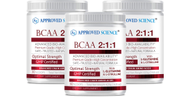 Approved Science BCAA Powder (3 Bottles, 3 Month Supply)