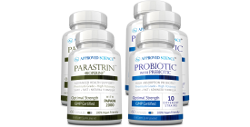 Parastrin (2 Bottles, 2 Month Supply) + Approved Science Probiotic (3 Bottles, 3 Month Supply)