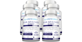 Approved Science Hair, Skin & Nails (6 Bottles, 6 Month Supply)