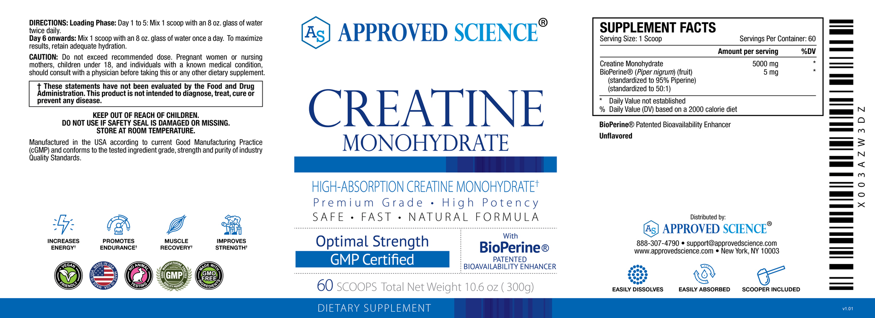 Approved Science Creatine HighQuality Supplement To Boost Creatine