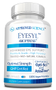 White bottle labeled Eyesyl for eye support.
