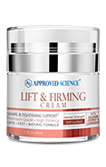 Jar labeled lift and firming cream.